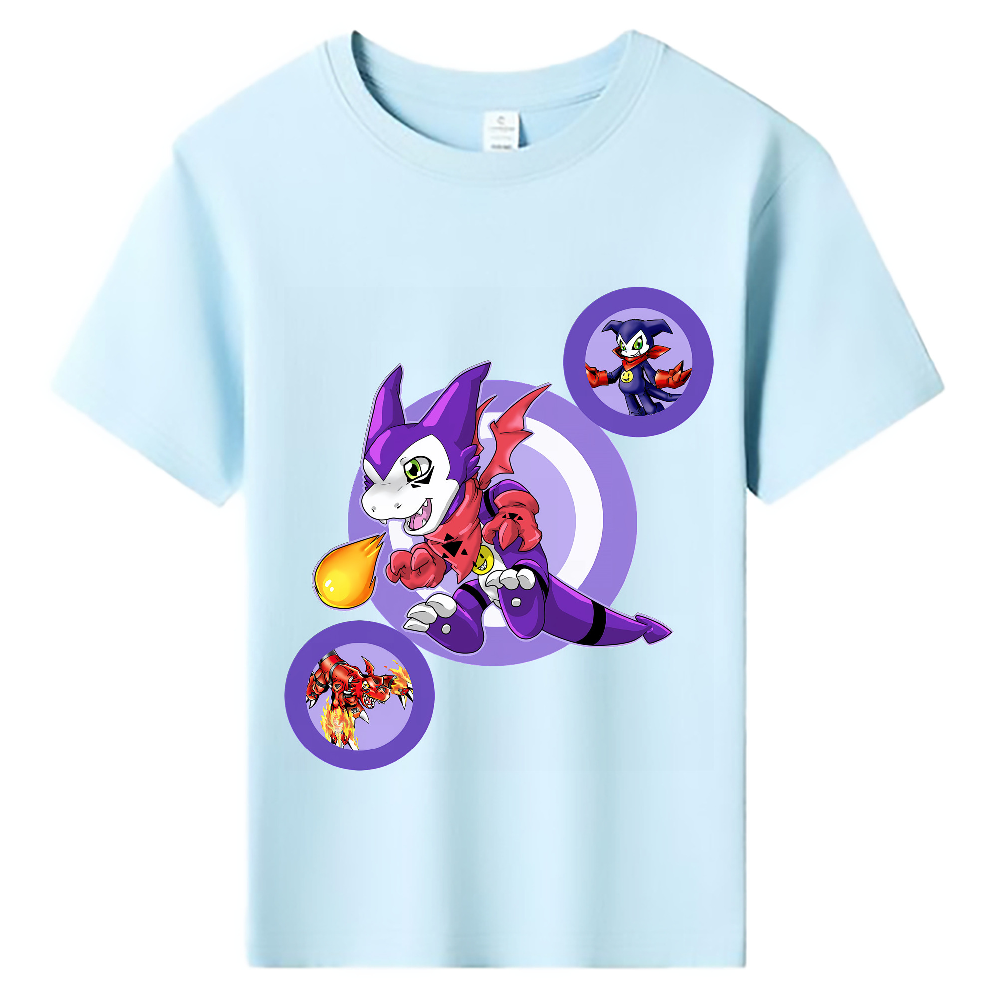 （画像用） Digimon デジタルモンスター/デジモン 綿100％キッズTシャツ（フロントプリント）